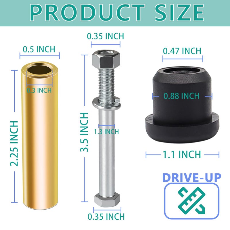 Drive-up Rear Leaf Spring for Club Car DS, Polyurethane Bushing and Sleeve Screw Kit for DS 1992-Up Golf Carts, OEM 1015583 1012303 8755 - Image 3